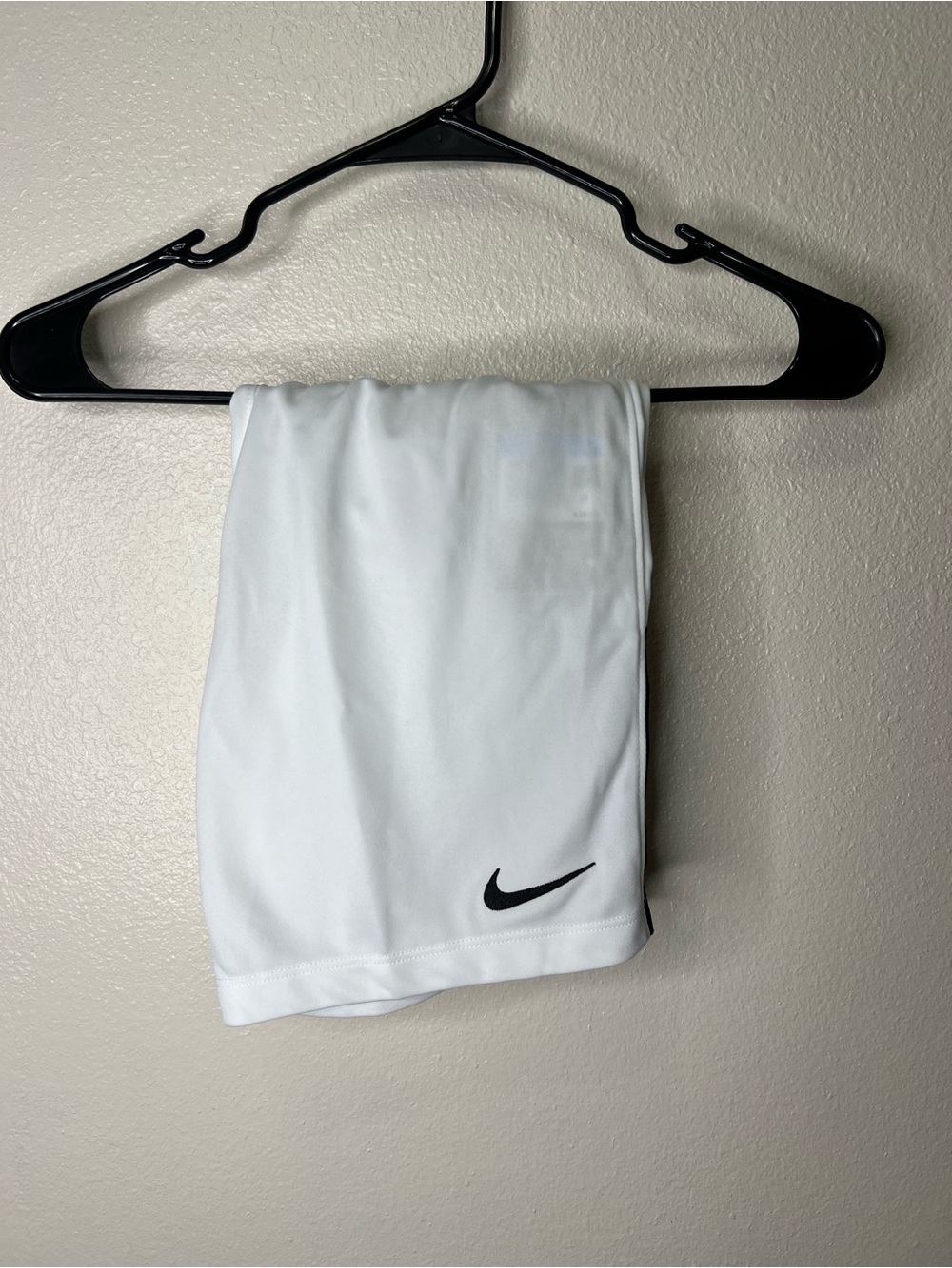 Nike White Men's Athletic Shorts with Black Swoosh